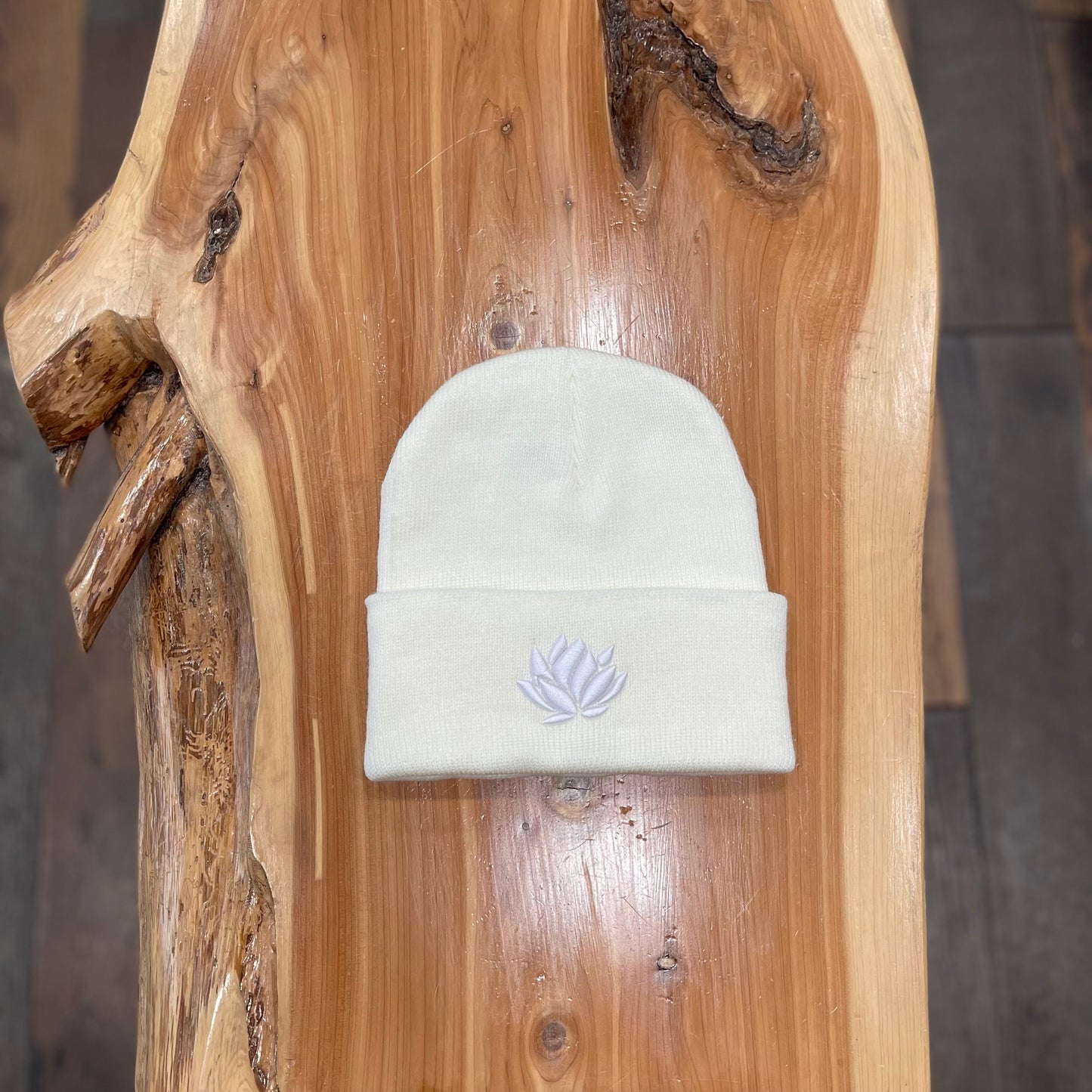 Surf Lotus Classic Cuff Beanie - Natural