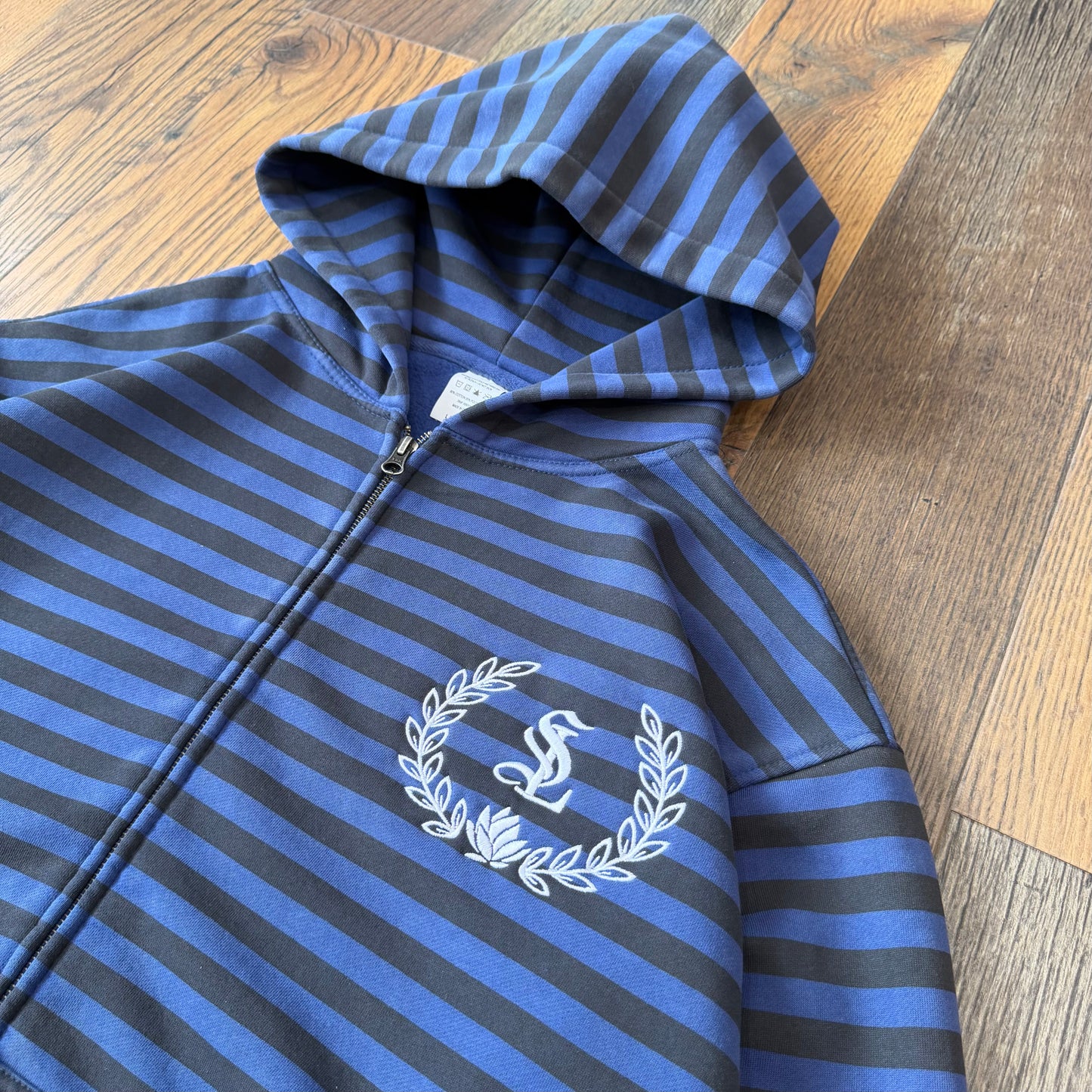 Hazy Black and Blue Zip Hoodie