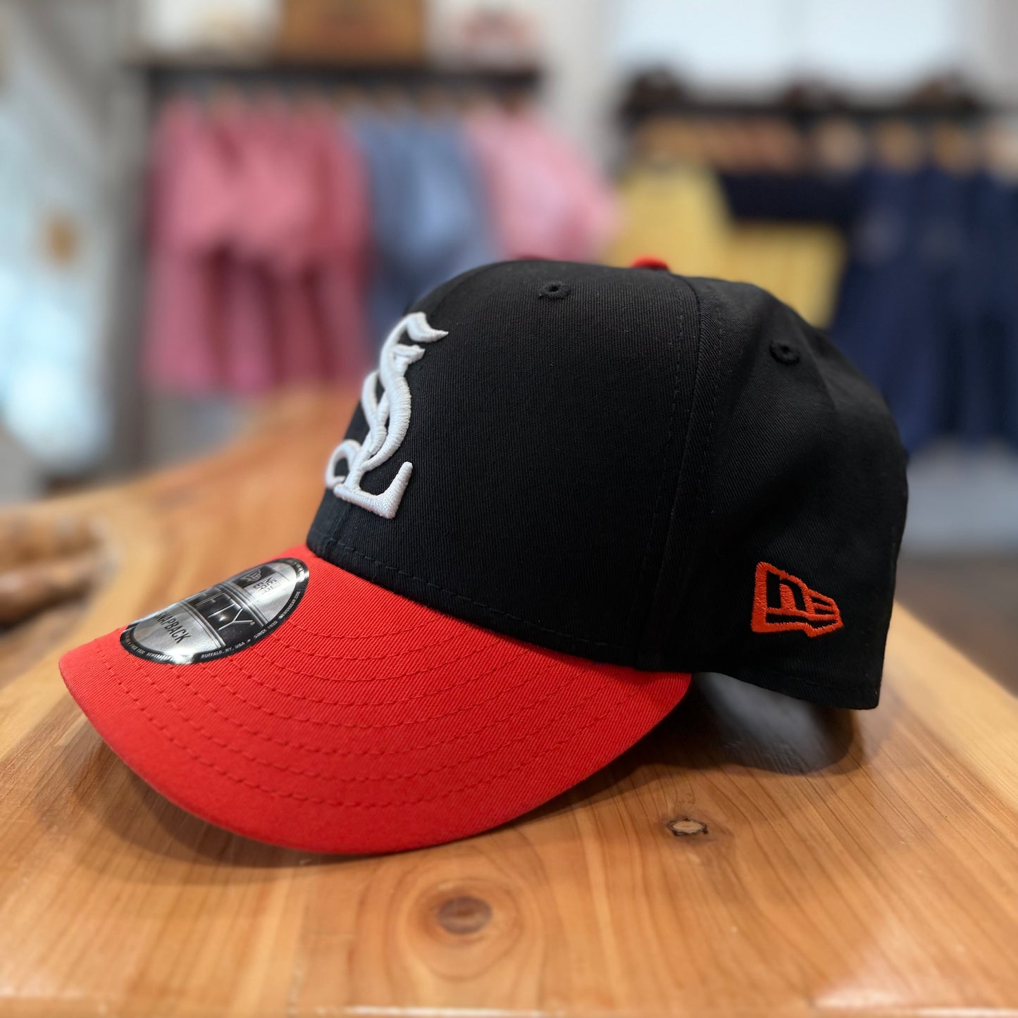 SL Monogram Hat-Black with Orange