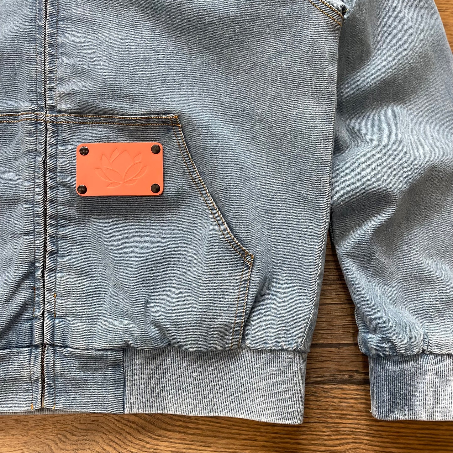 Lotus Pink Label Denim Hoodie Jacket