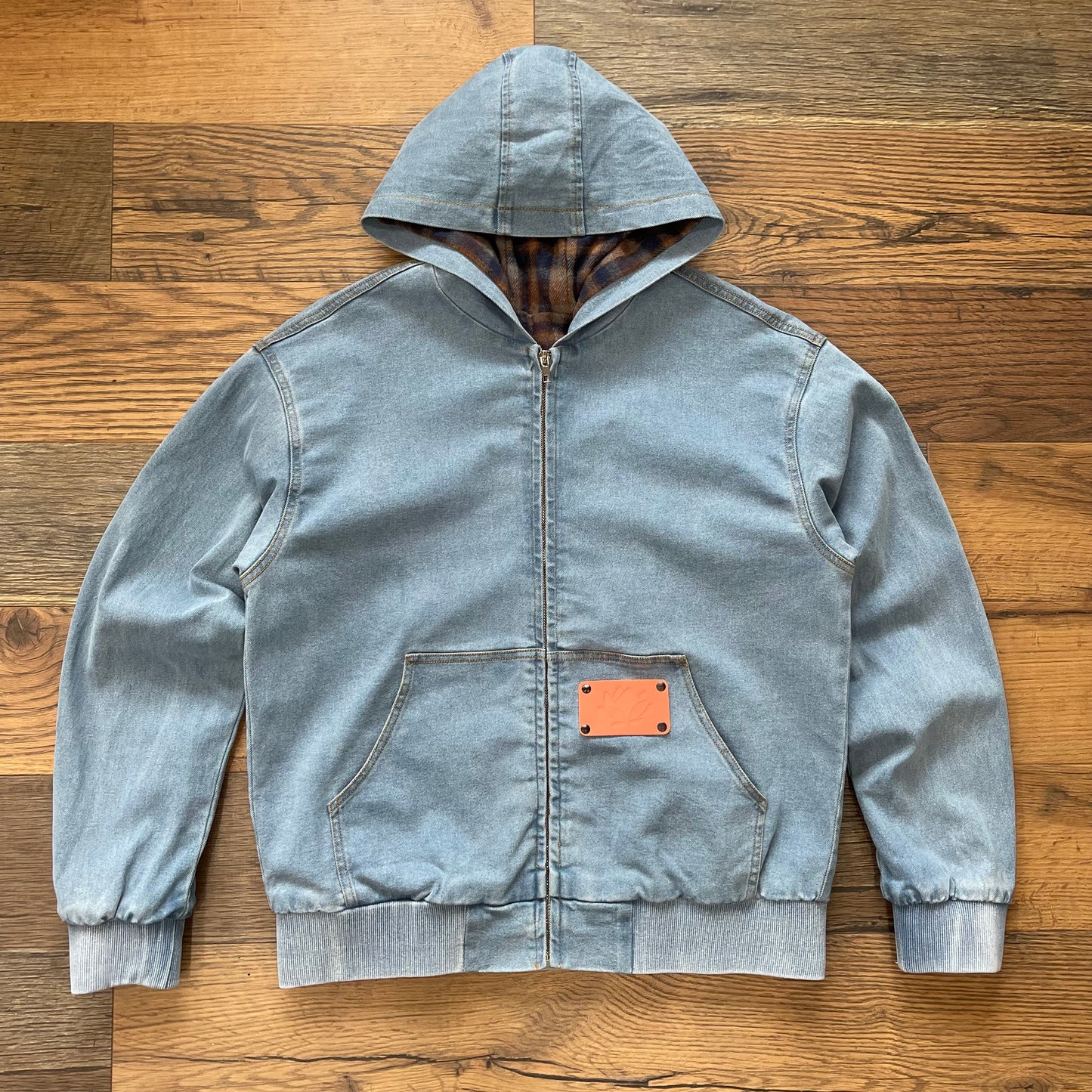 Lotus Pink Label Denim Hoodie Jacket