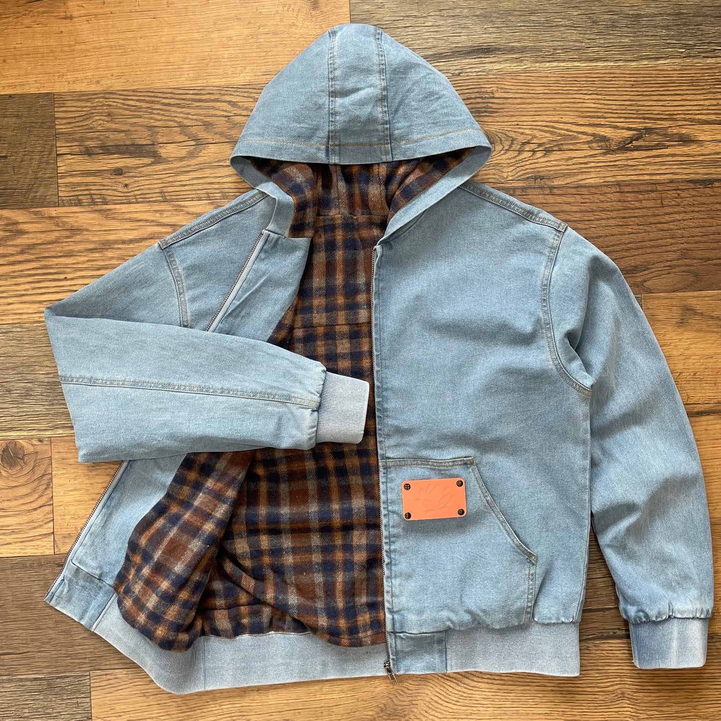 Lotus Pink Label Denim Hoodie Jacket