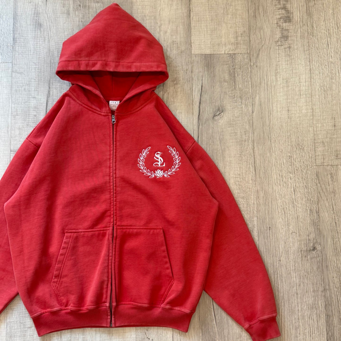 Hazy Red Zip Hoodie