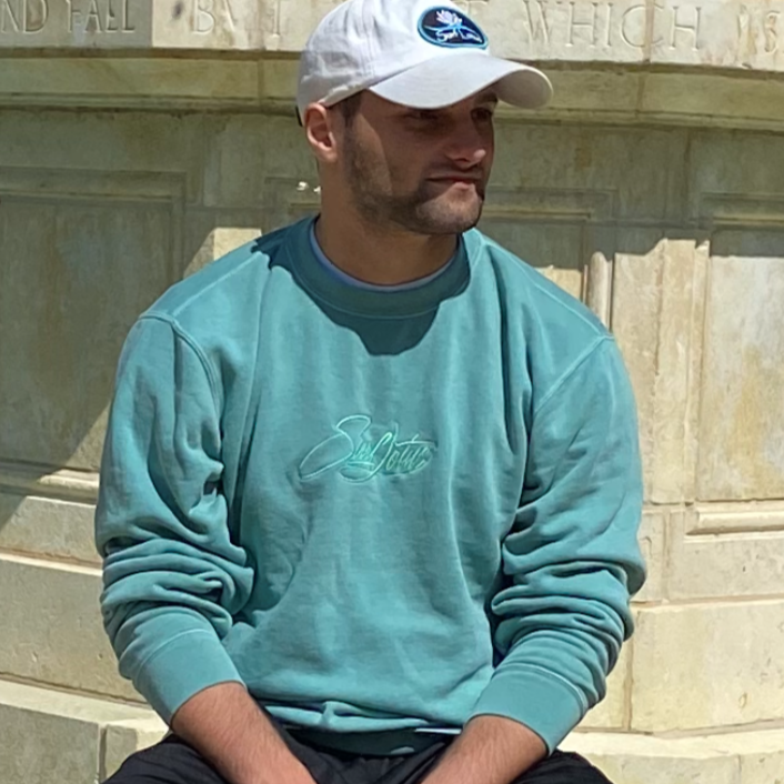 Embroidered Crew Neck - Surf Lotus Logo
