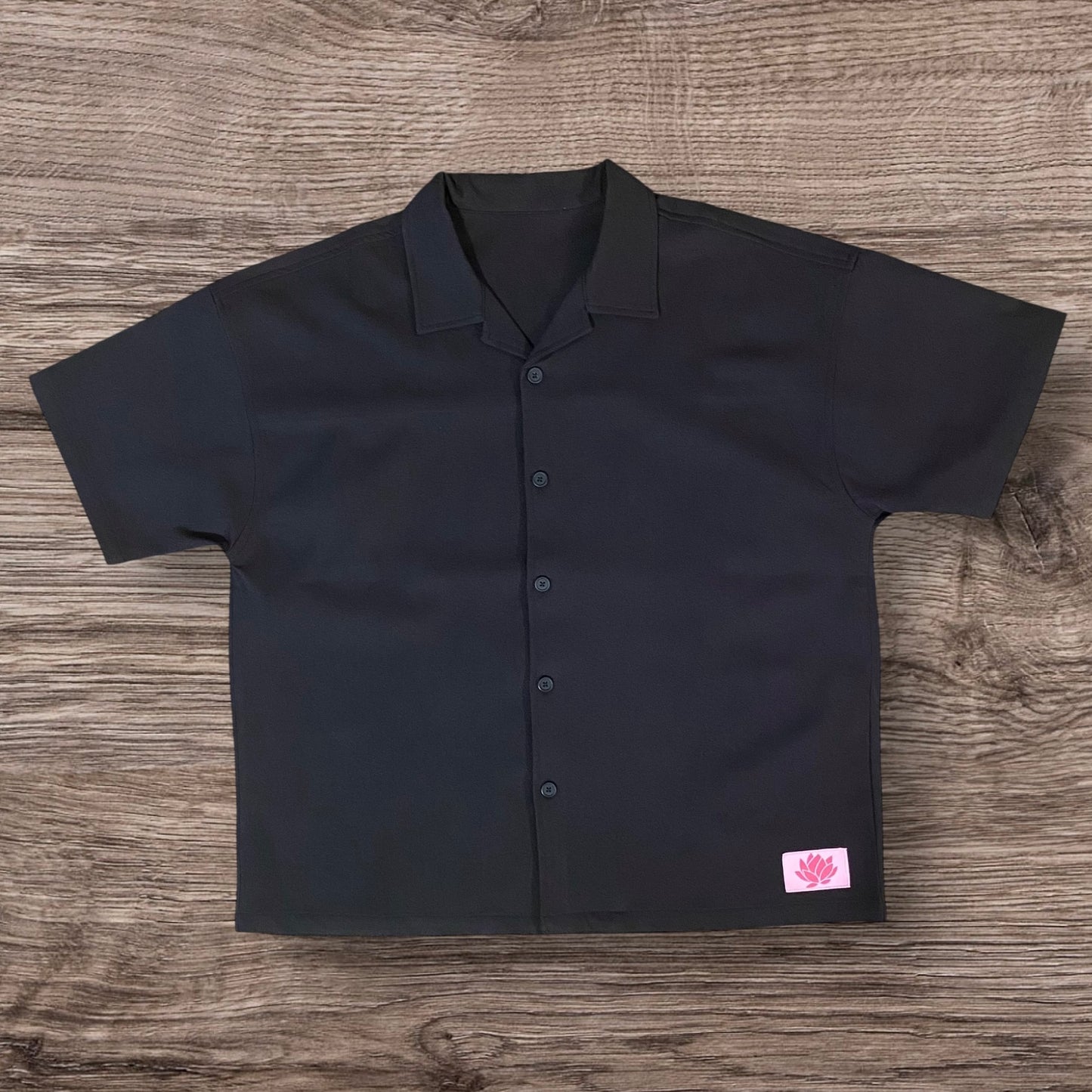 Lotus Pink Label Bowling Shirt - Black