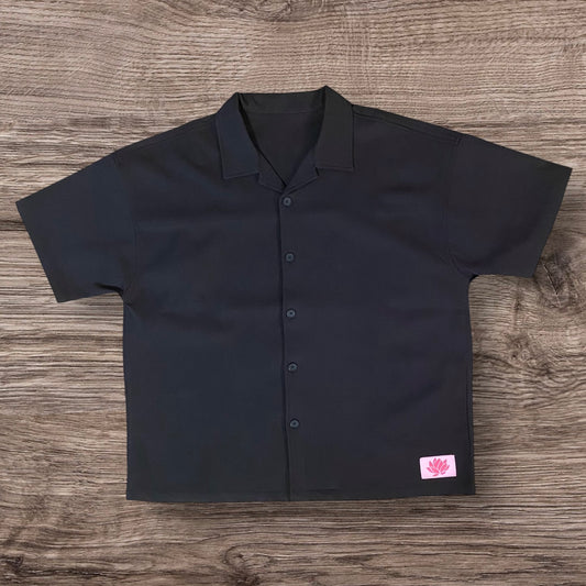 Lotus Pink Label Bowling Shirt - Black