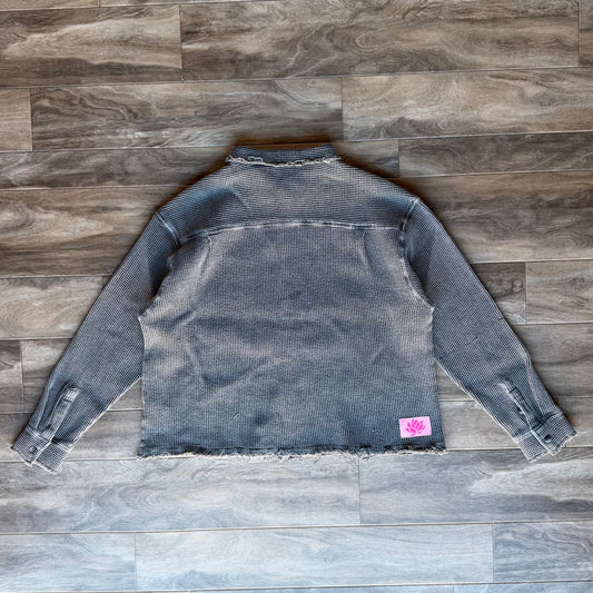 Lotus Pink Label - Waffle Knit Flannel - Slate