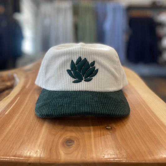 Ivory and Spruce 5 Panel Corduroy Snapback