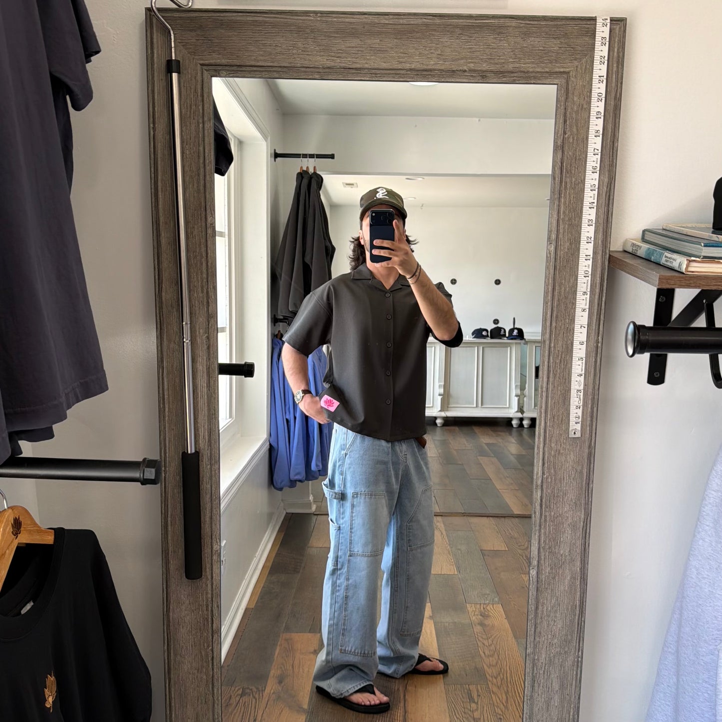 Lotus Pink Label Button-Up Shirt - Charcoal