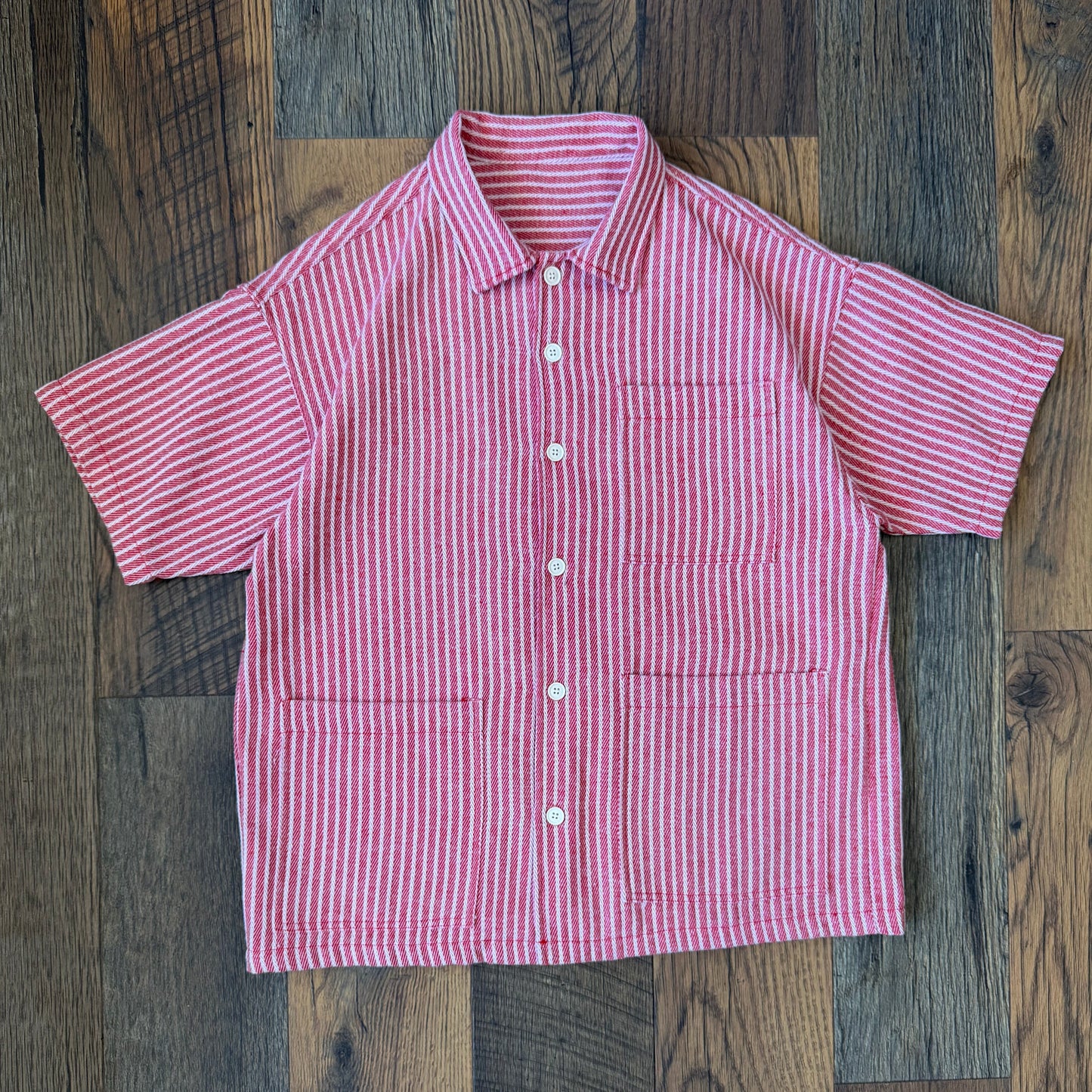 Jacquard Button Up-Red