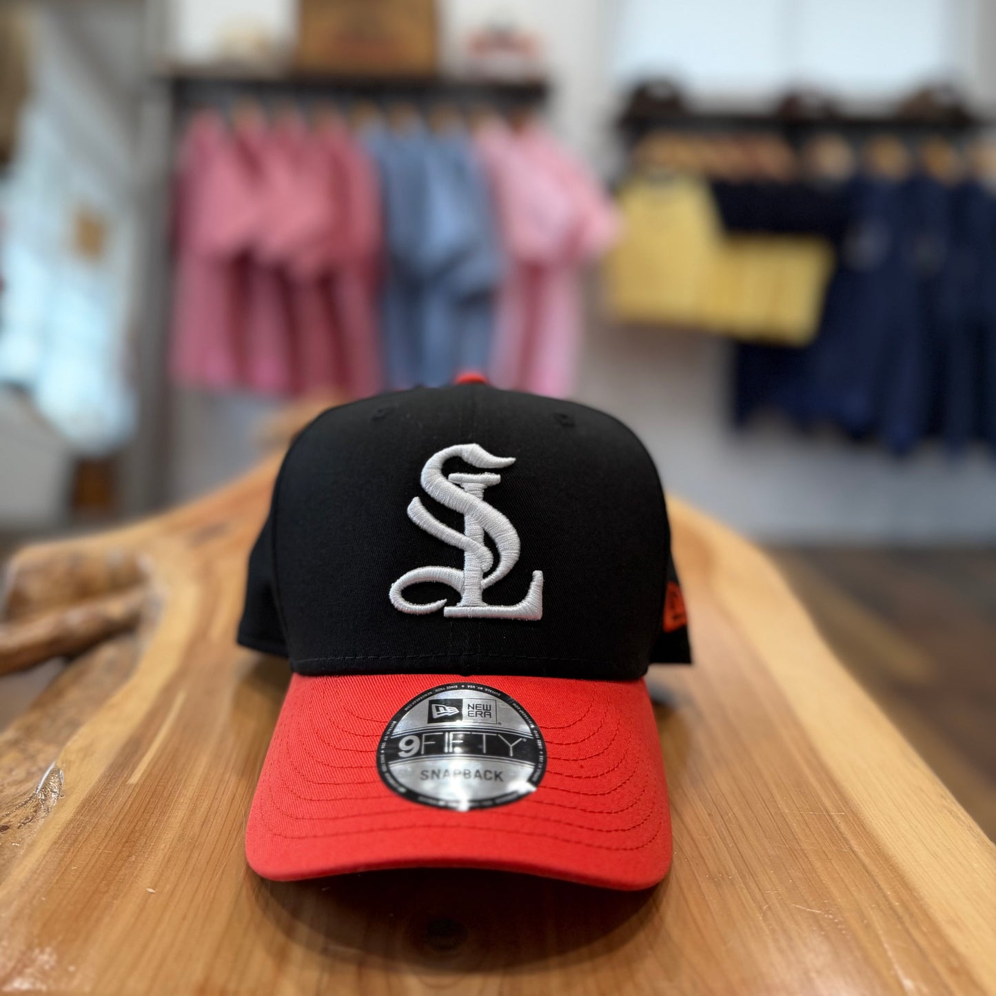 SL Monogram Hat-Black with Orange