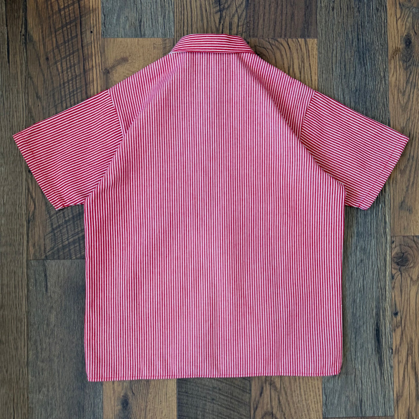 Hickory Zip-Up Short Sleeve Shirt - Red