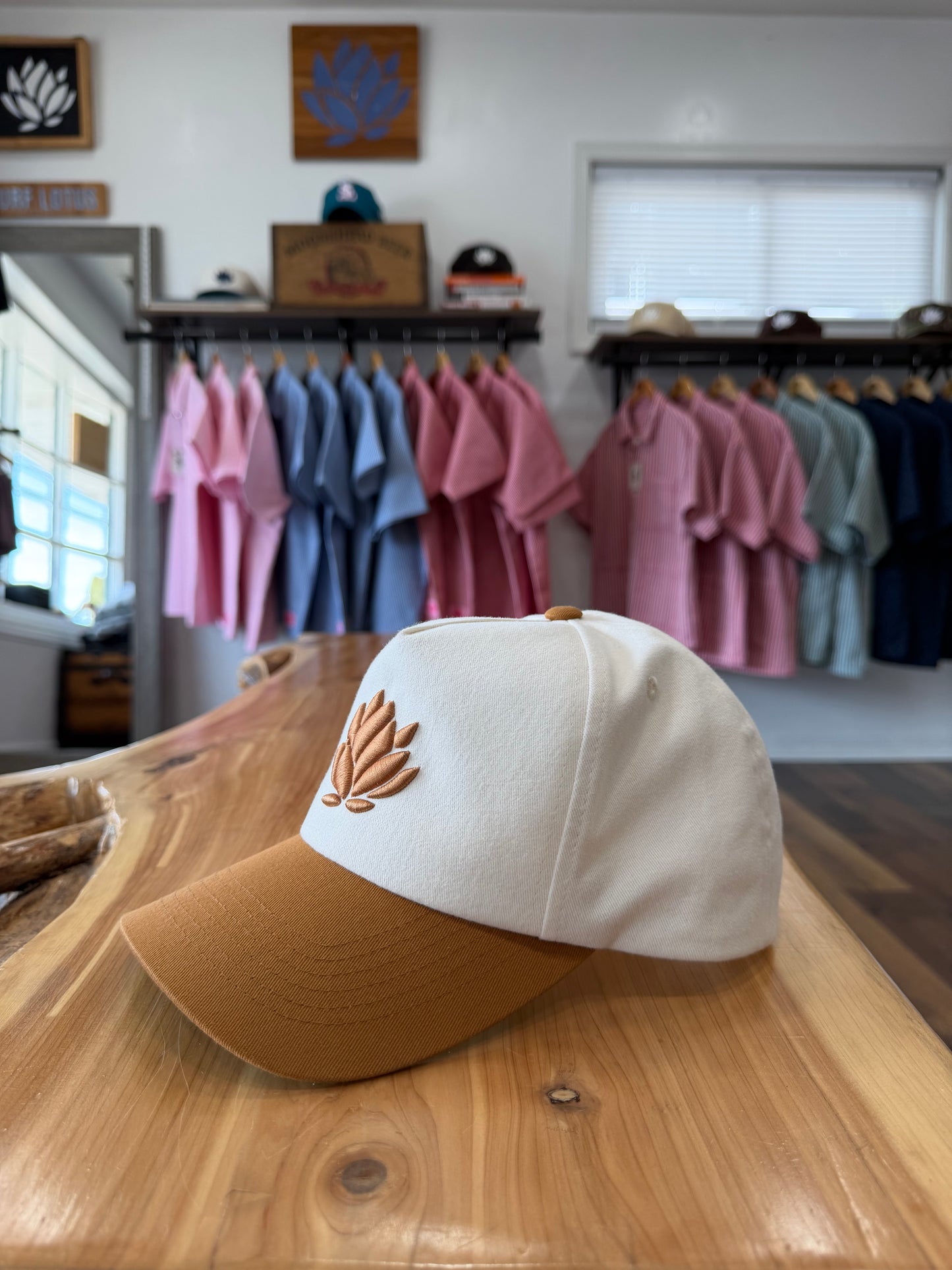 Cream with Vintage Penny Brim - 5 Panel Snapback