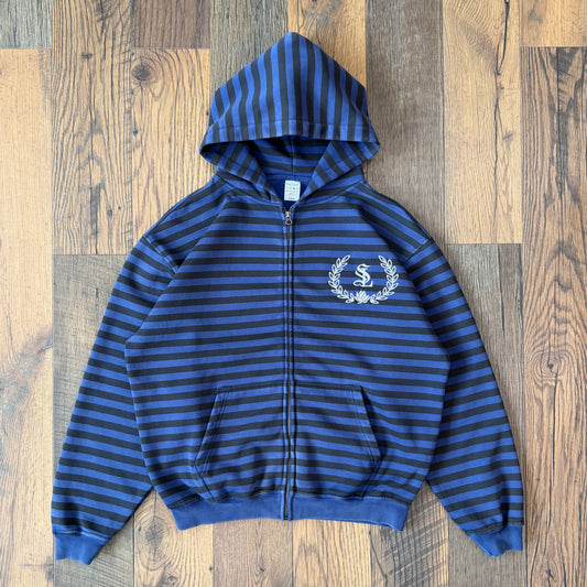 Hazy Black and Blue Zip Hoodie