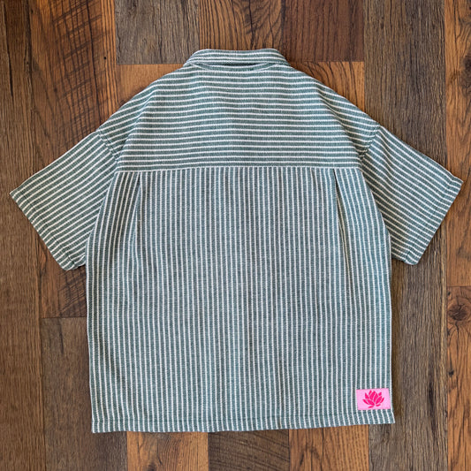 Jacquard Button Up-Green