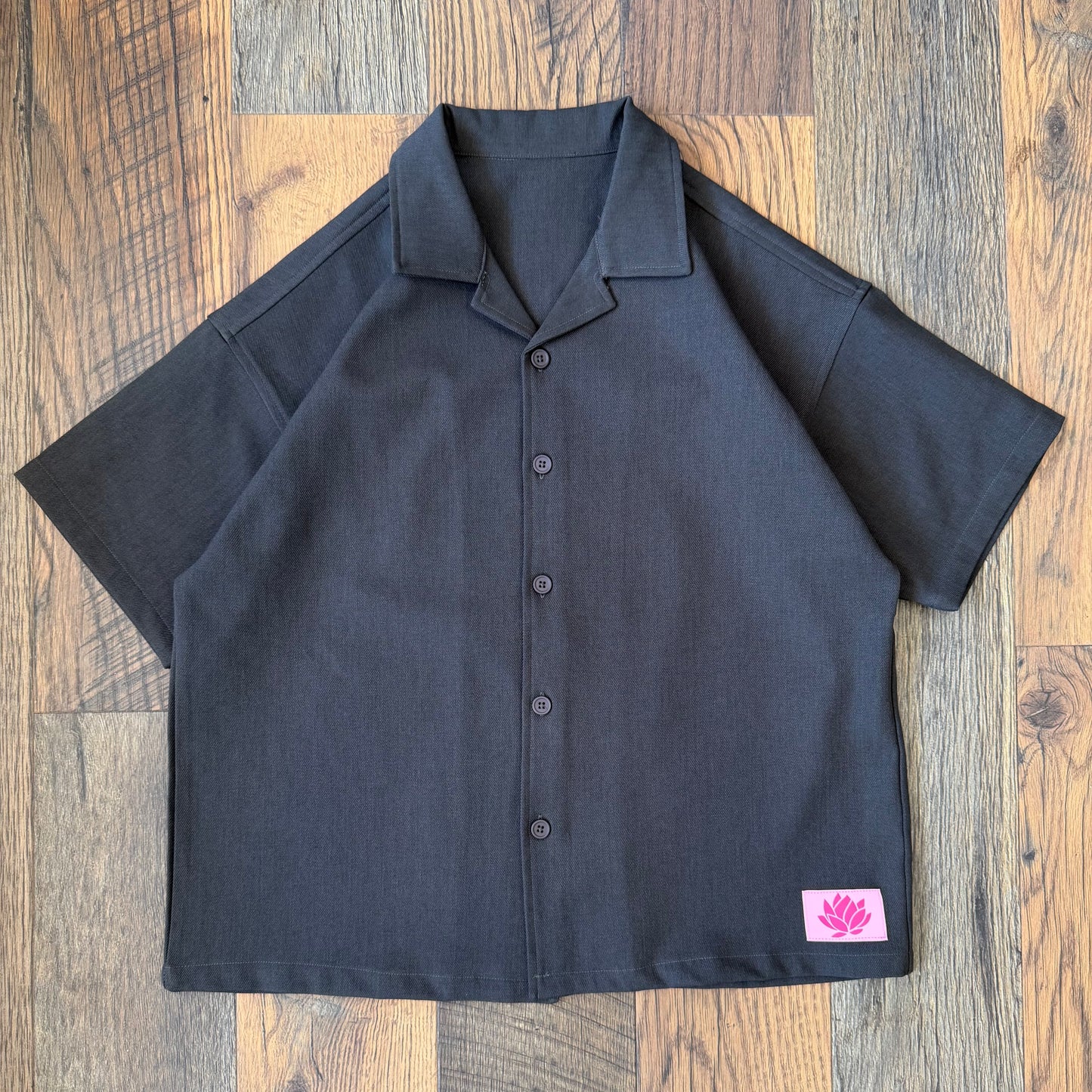 Lotus Pink Label Button-Up Shirt - Charcoal