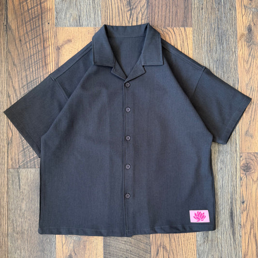 Lotus Pink Label Button-Up Shirt - Charcoal
