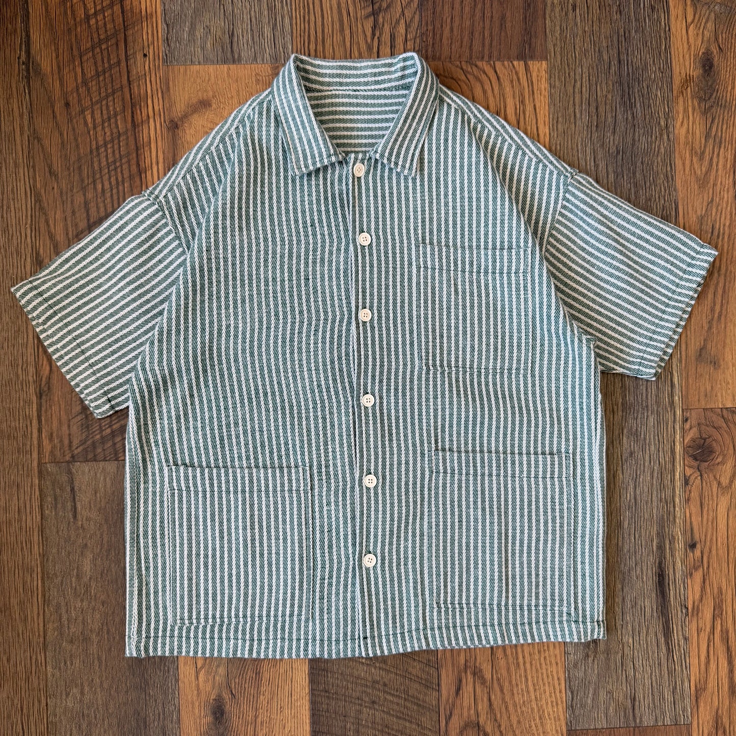 Jacquard Button Up-Green