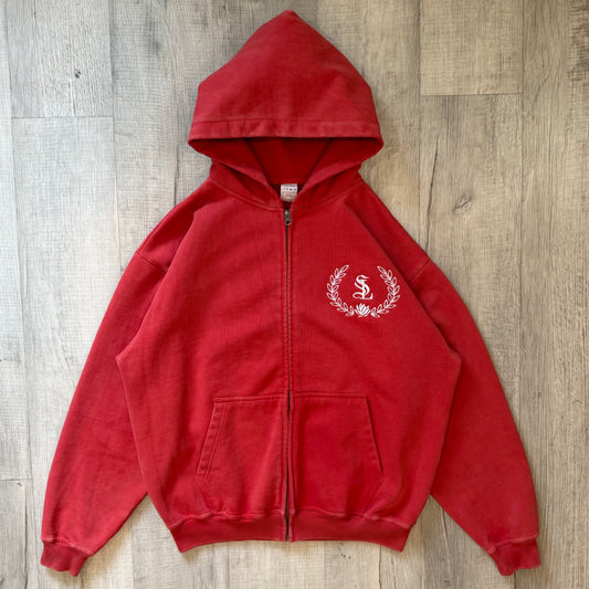 Hazy Red Zip Hoodie