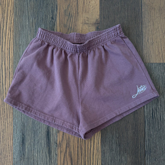 Women’s Lotus Script Heavy Fleece Shorts - Hazy Mauve