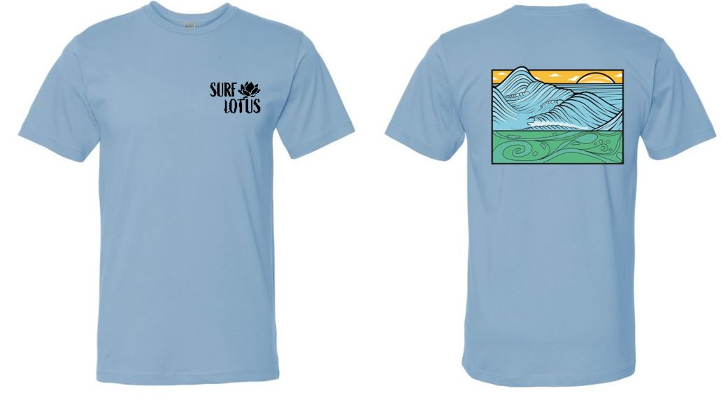Graphic Surf Lotus - "T for a Cause" - Wave Lt Blue