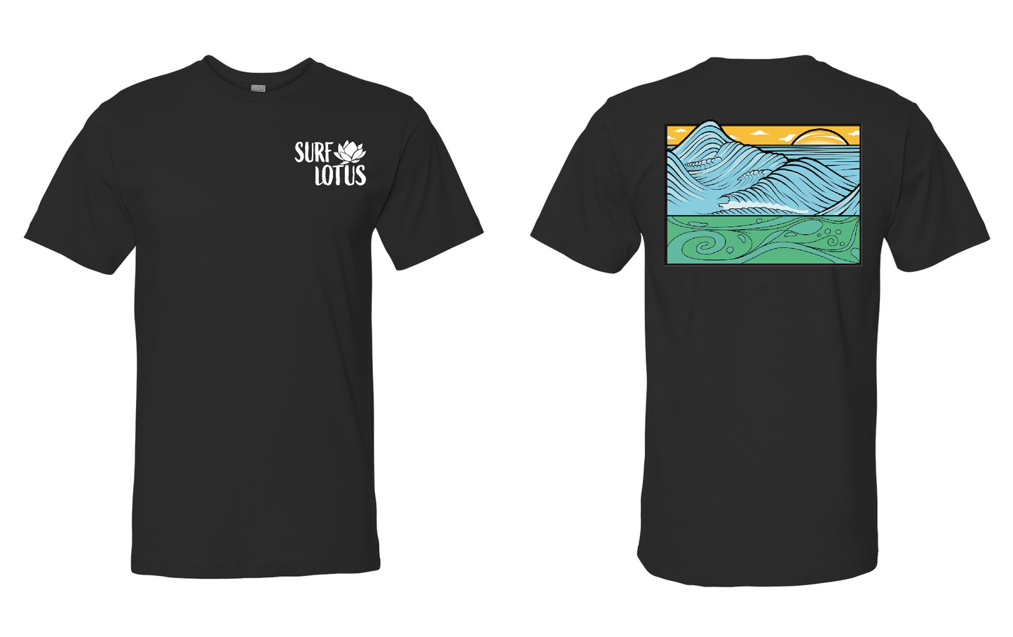 Graphic Surf Lotus - "T for a Cause" - Wave Black