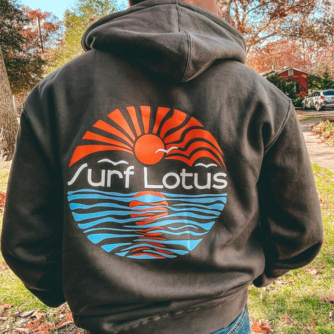 NEW Graphic Surf Lotus - Charcoal Hoodie