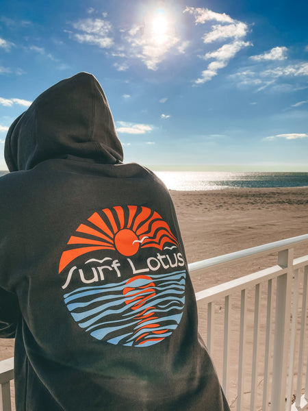 NEW Graphic Surf Lotus - Charcoal Hoodie