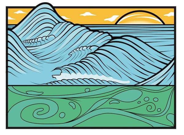 Graphic Surf Lotus - "T for a Cause" - Wave Black